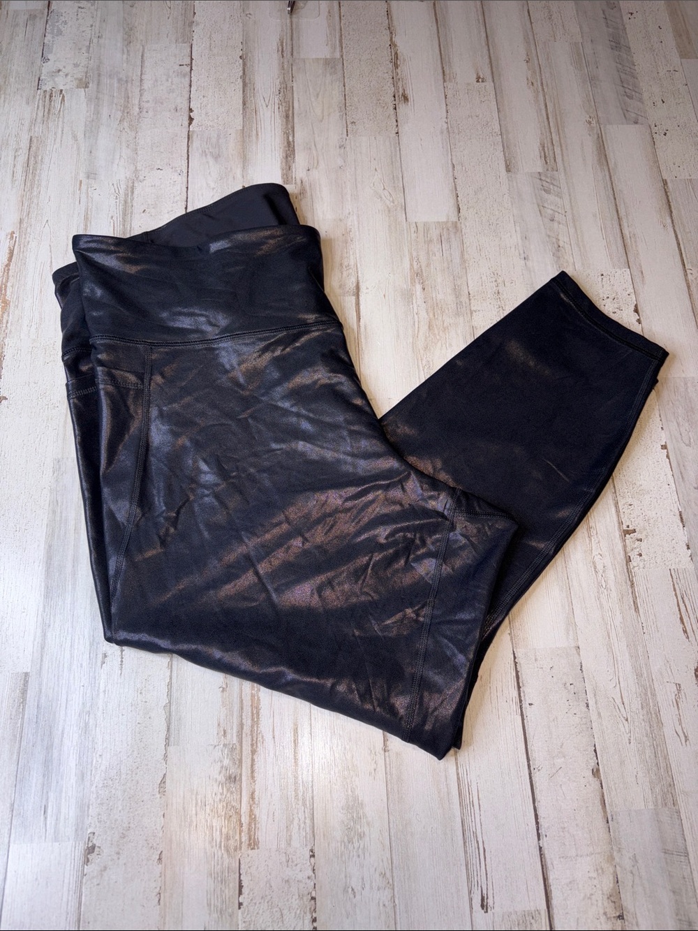 Old Navy active Powersoft High-Rise metallic black Leggings size Plus Size 3X